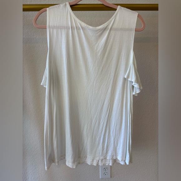 Old navy Women’s ivory cream cold shoulder short sleeve shirt blouse XL - Picture 5 of 5